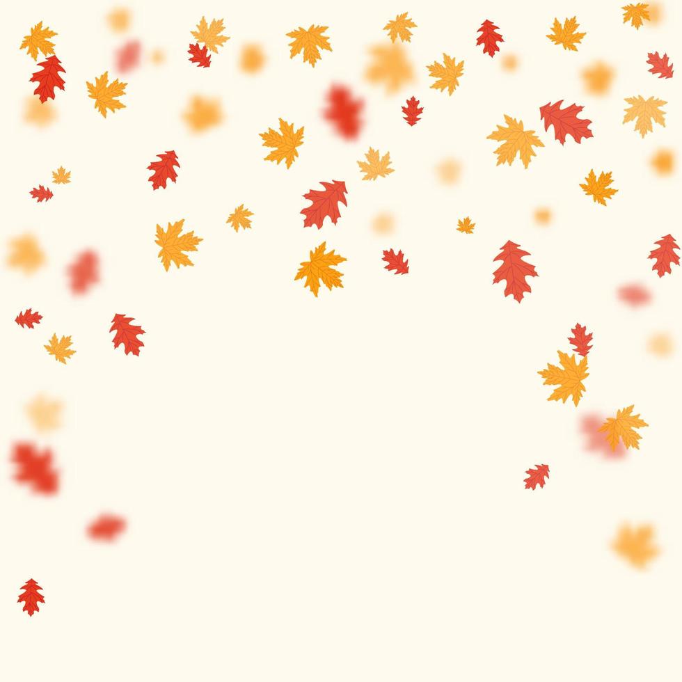 Herbst fallende Blätter isoliert auf weißem Hintergrund vektor
