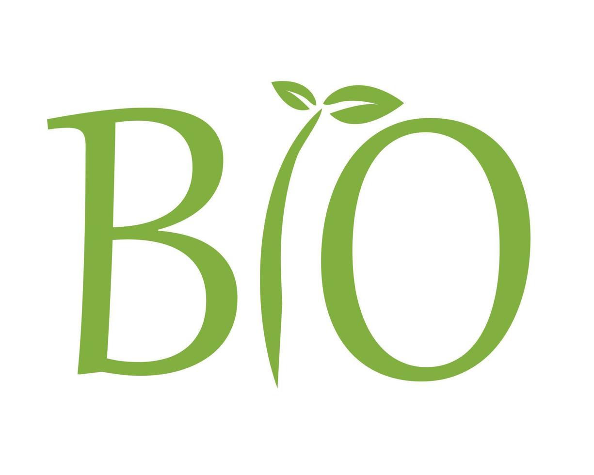 Bio-Logo mit Blättern grün, organisch - Vektor