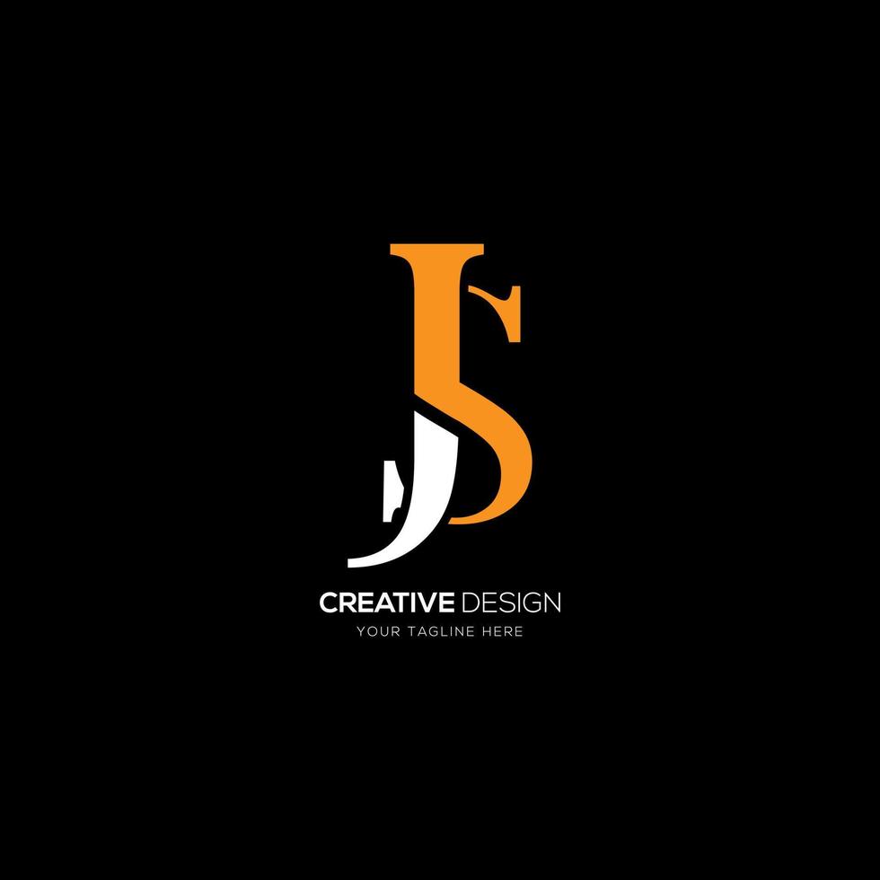 brev design j s elegant monogram logotyp vektor