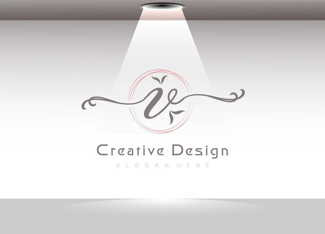 elegant handstil brev v logotyp mall vektor