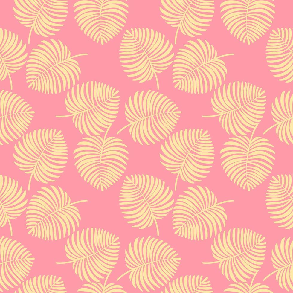 Vektor tropische Blätter handgezeichnetes nahtloses Muster. paradiesisches botanisches textil- oder verpackungspapier und tapetenoberflächendesign. Vektor-Illustration