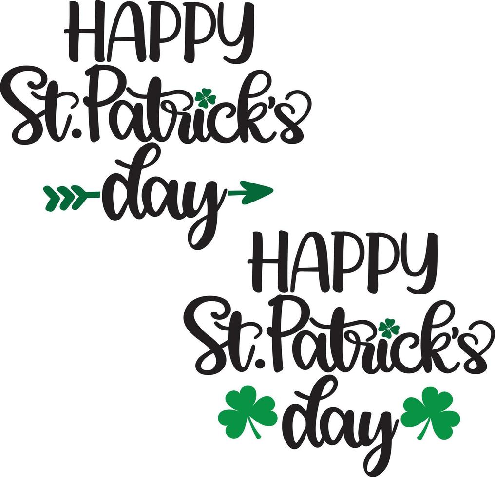 Lycklig st Patricks dag, grön klöver, så tur, vitklöver, tur- klöver vektor illustration fil