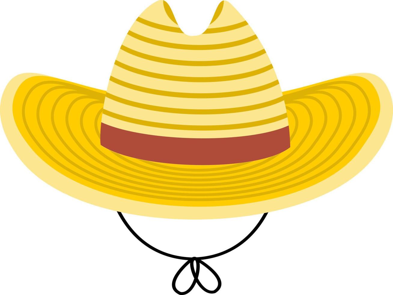 gul sugrör hatt tecknad serie vektor