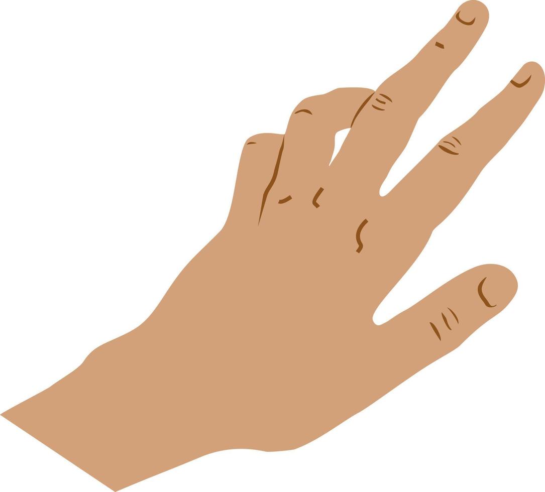 hand finger gest mitten tecken vektor