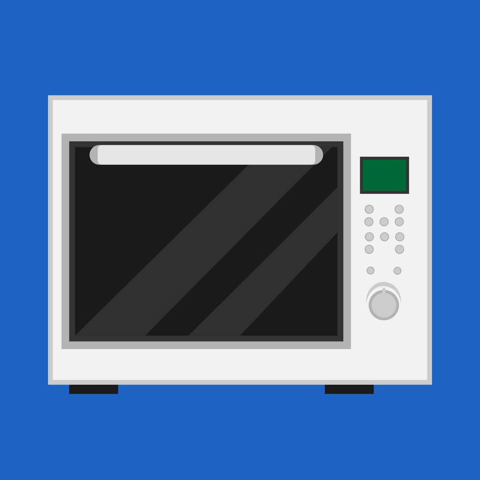 vektor-symbol-illustration für mikrowellen-kochgeräte. elektronische Ofenausrüstung Küche inländisch. Lebensmittel-Utensilien-Cartoon vektor