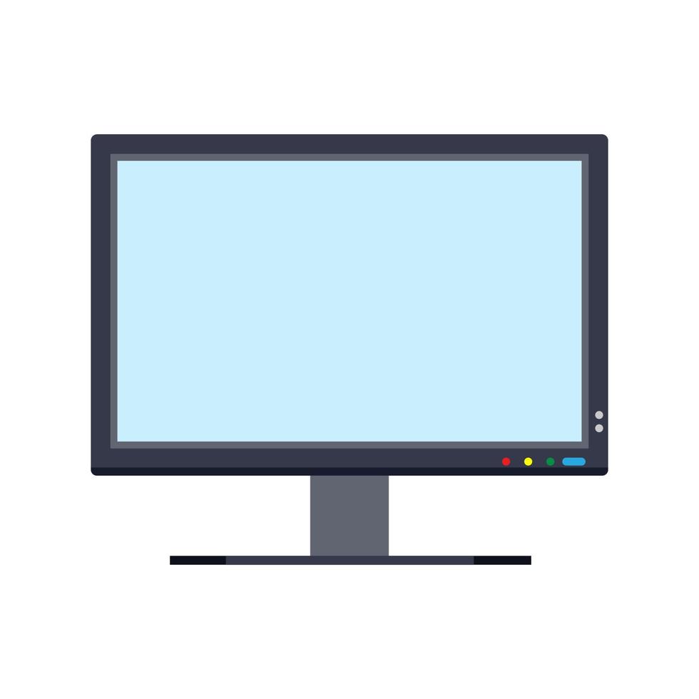 bildskärm framifrån visa vektor ikon. ovan dator elektroniska isolerade vit. platt pc enhet utrustning kontor