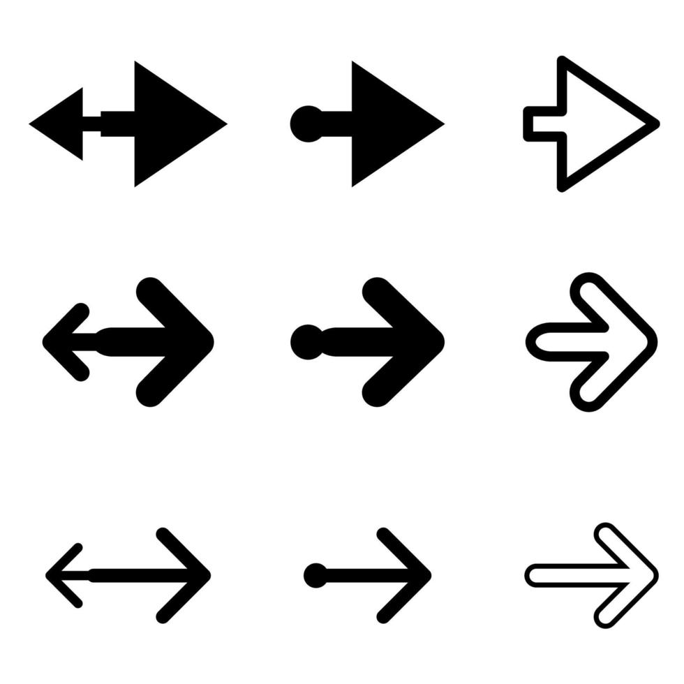 flache designpfeilrichtungssammlung vektor