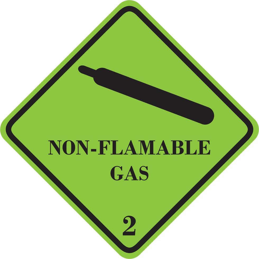 tecken komprimerad icke brandfarlig giftfri gas vektor