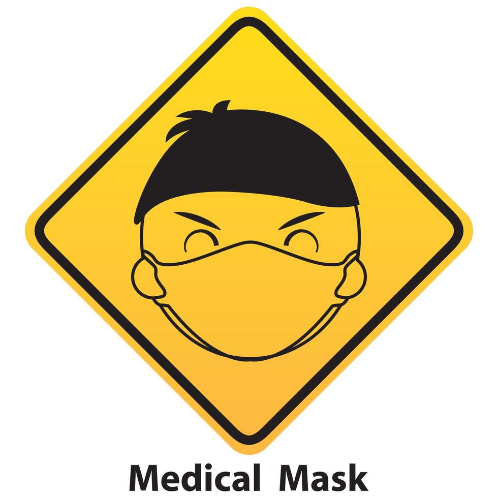 tecken varning bär mask symbol vektor