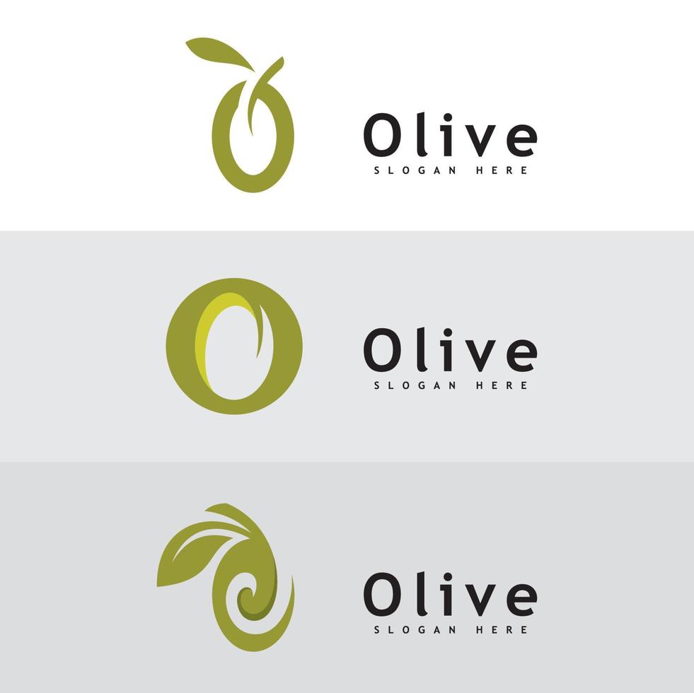 Olivenöl-Logo-Design-Vektor-Vorlage vektor