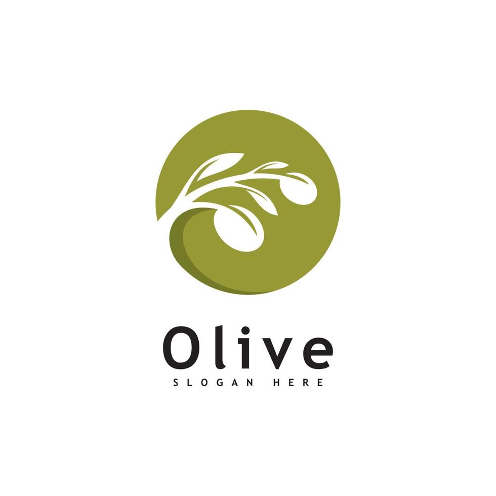 Olivenöl-Logo-Design-Vektor-Vorlage vektor