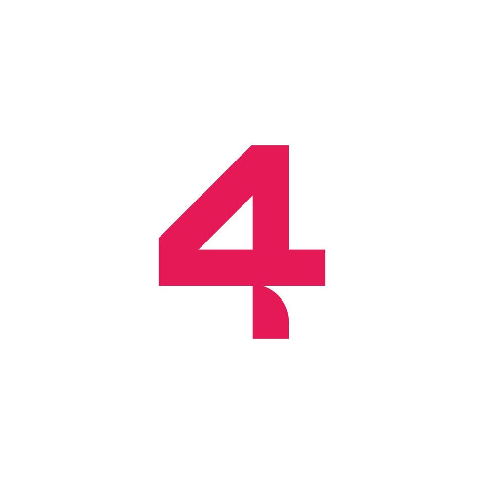 Nummer 4 einfache Logo-Icon-Design-Vorlagenelemente vektor