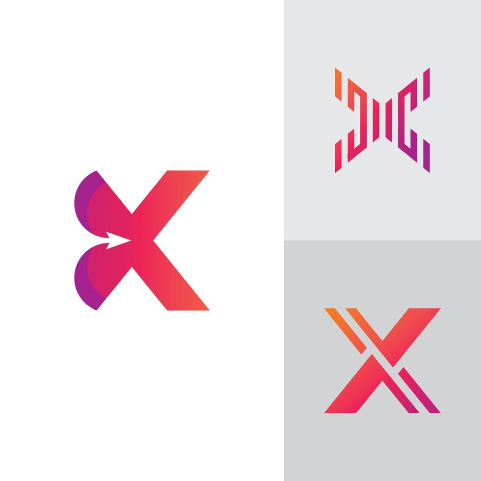 x-Logo-Design und Vorlage. kreative x-symbolinitialen basierten buchstaben im vektor. vektor