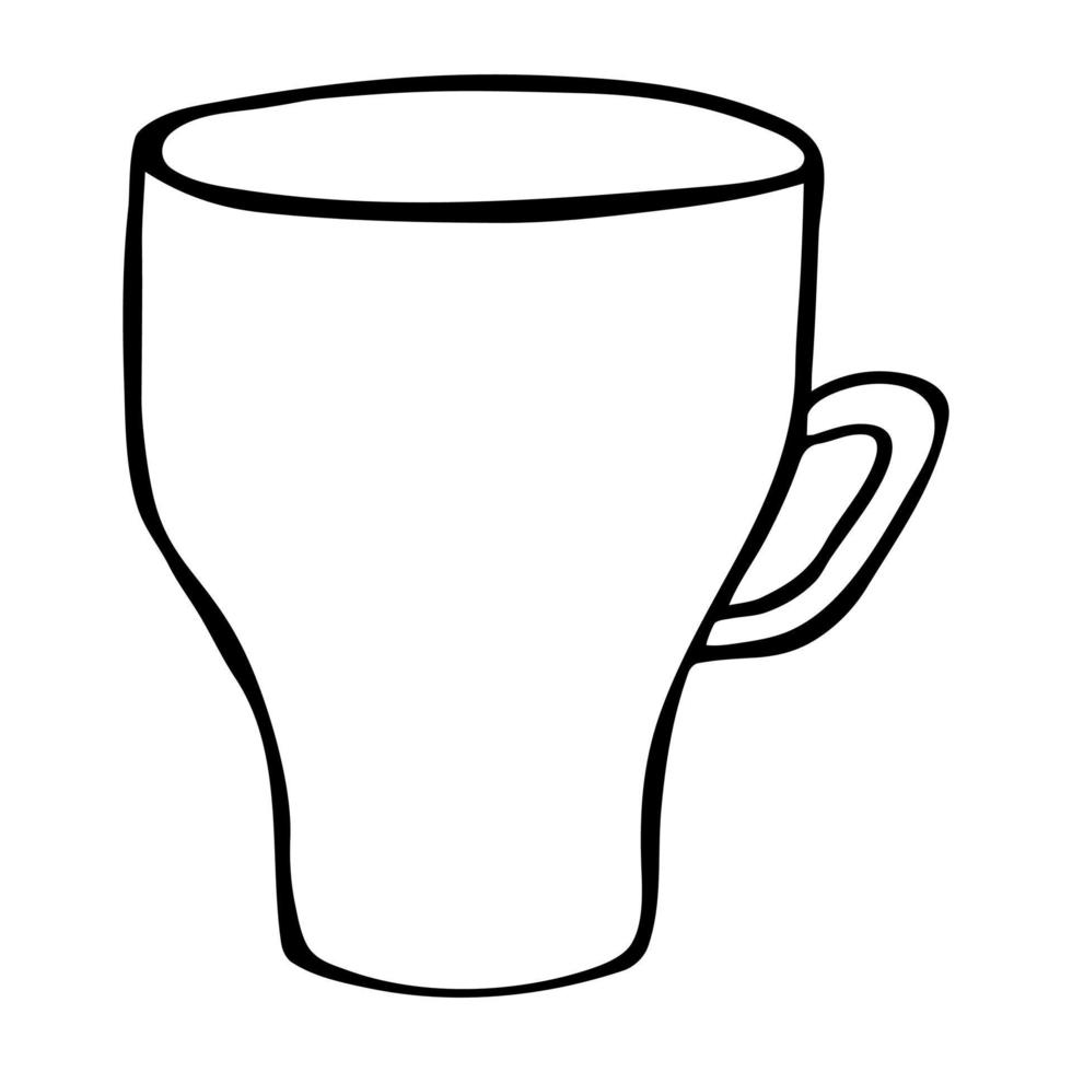 nette tasse tee- oder kaffeeillustration. einfache Becher-Cliparts. gemütliches heimgekritzel vektor