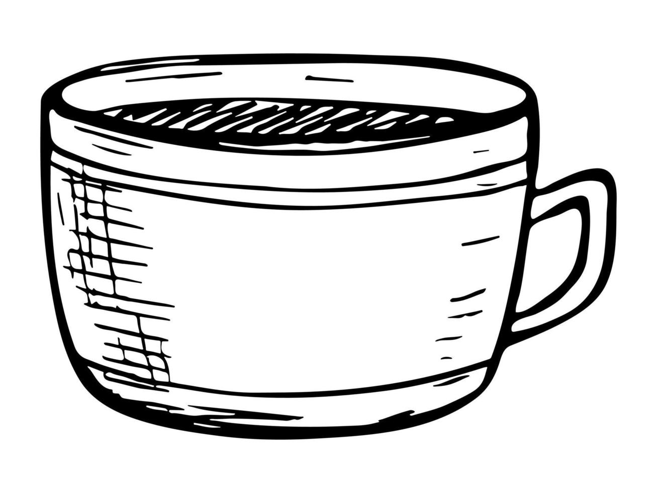 söt kopp te eller kaffe illustration. enkel mugg clipart. mysig hem doodle vektor