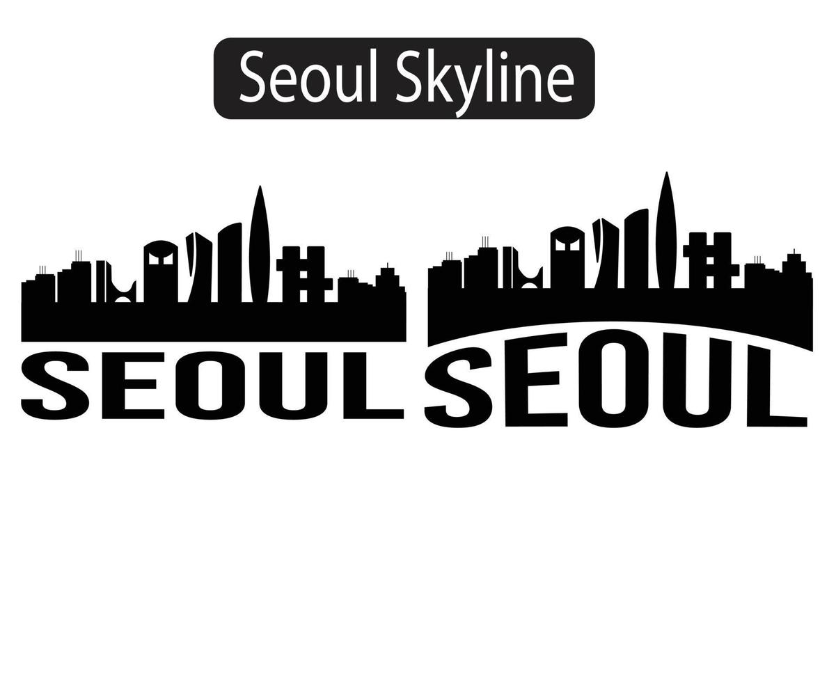 seoul stad horisont silhuett vektor illustration