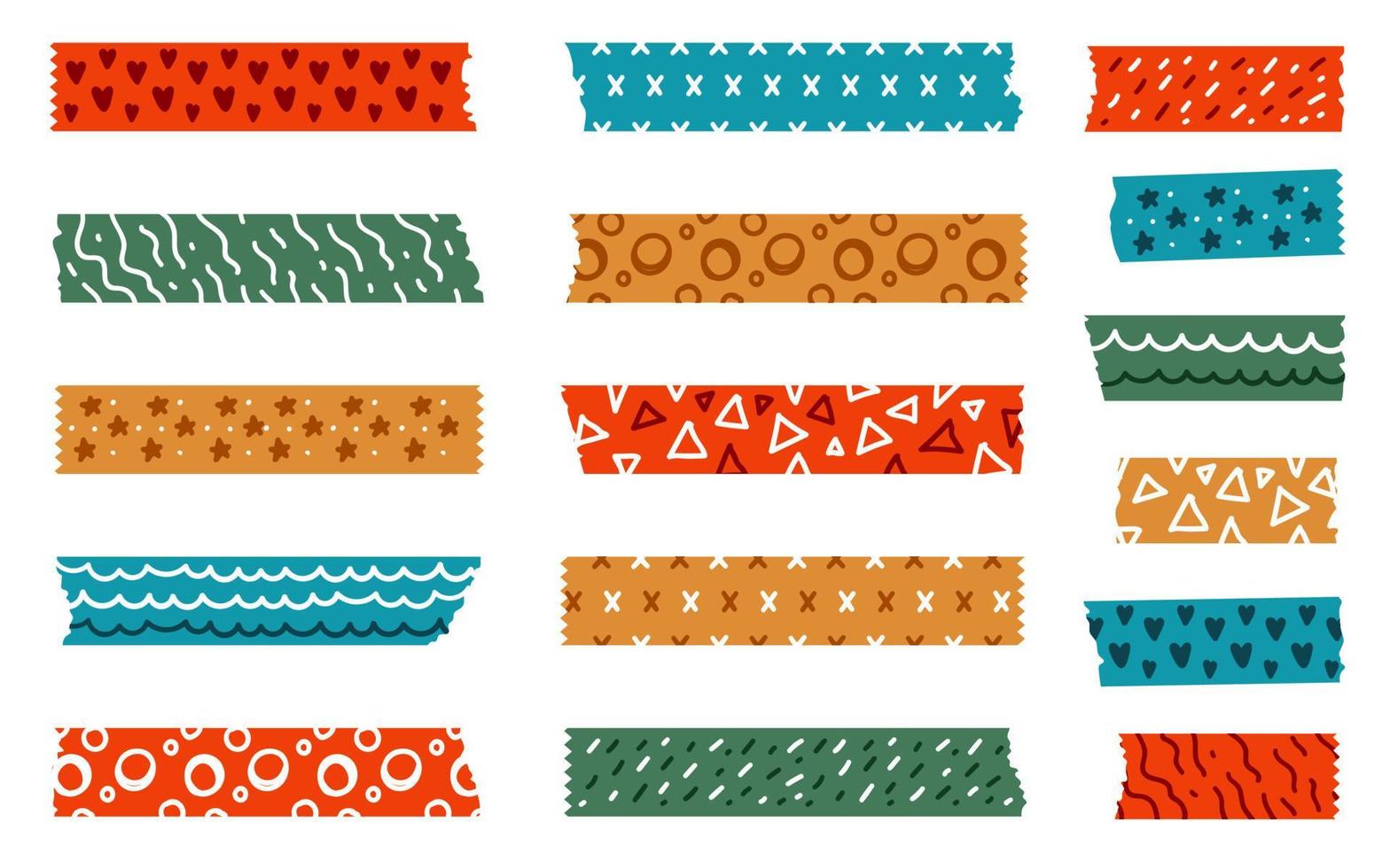 weihnachtliche Washi-Tapes. Vektor-Set von winterfarbenen Scotch-Linien vektor