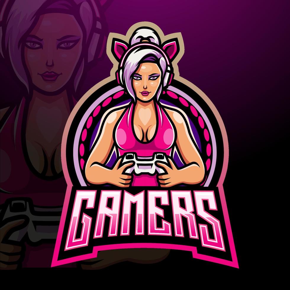 gamer esport logo maskottchen design vektor