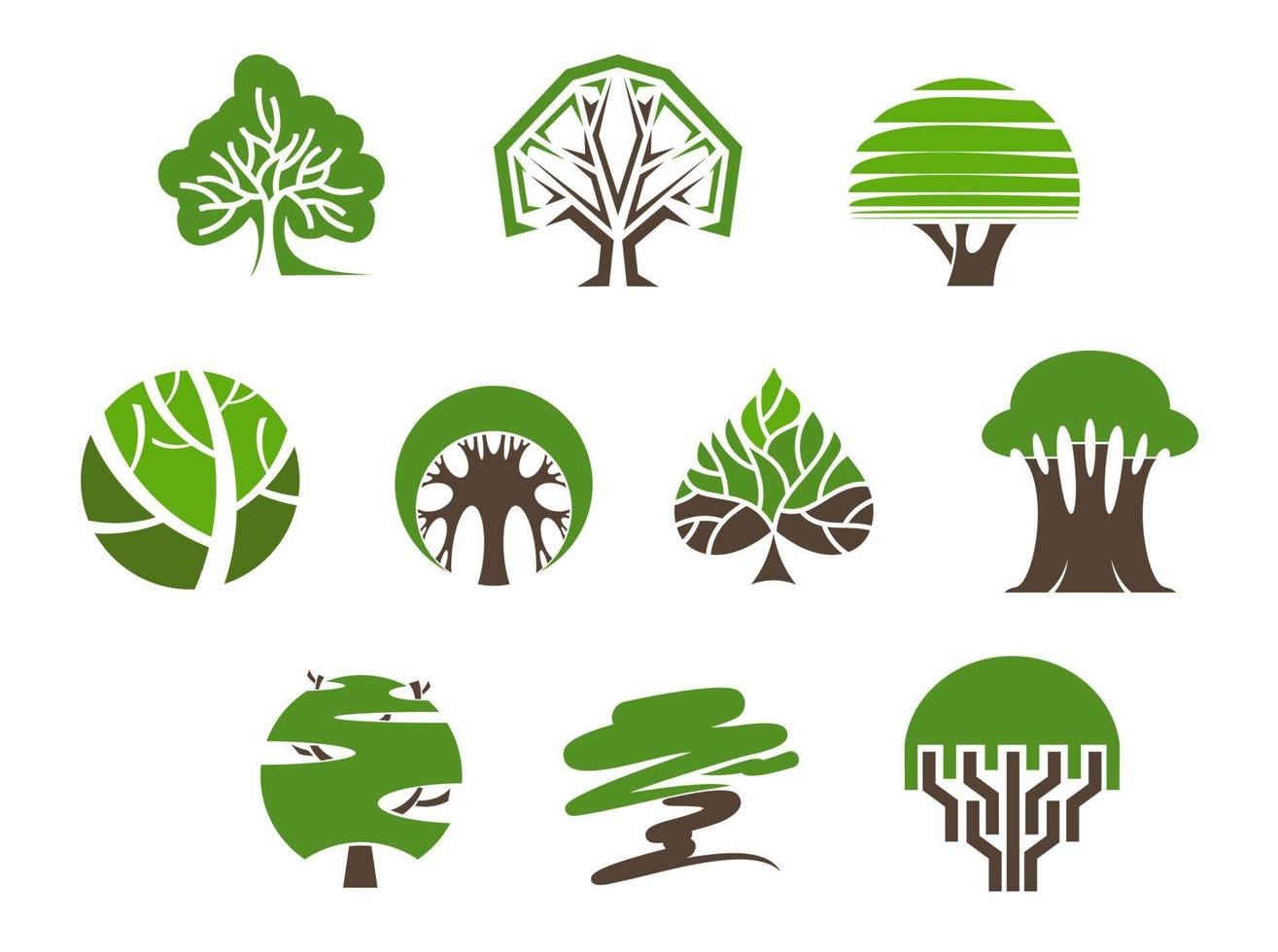 Symbole für Park- und Gartenbäume vektor