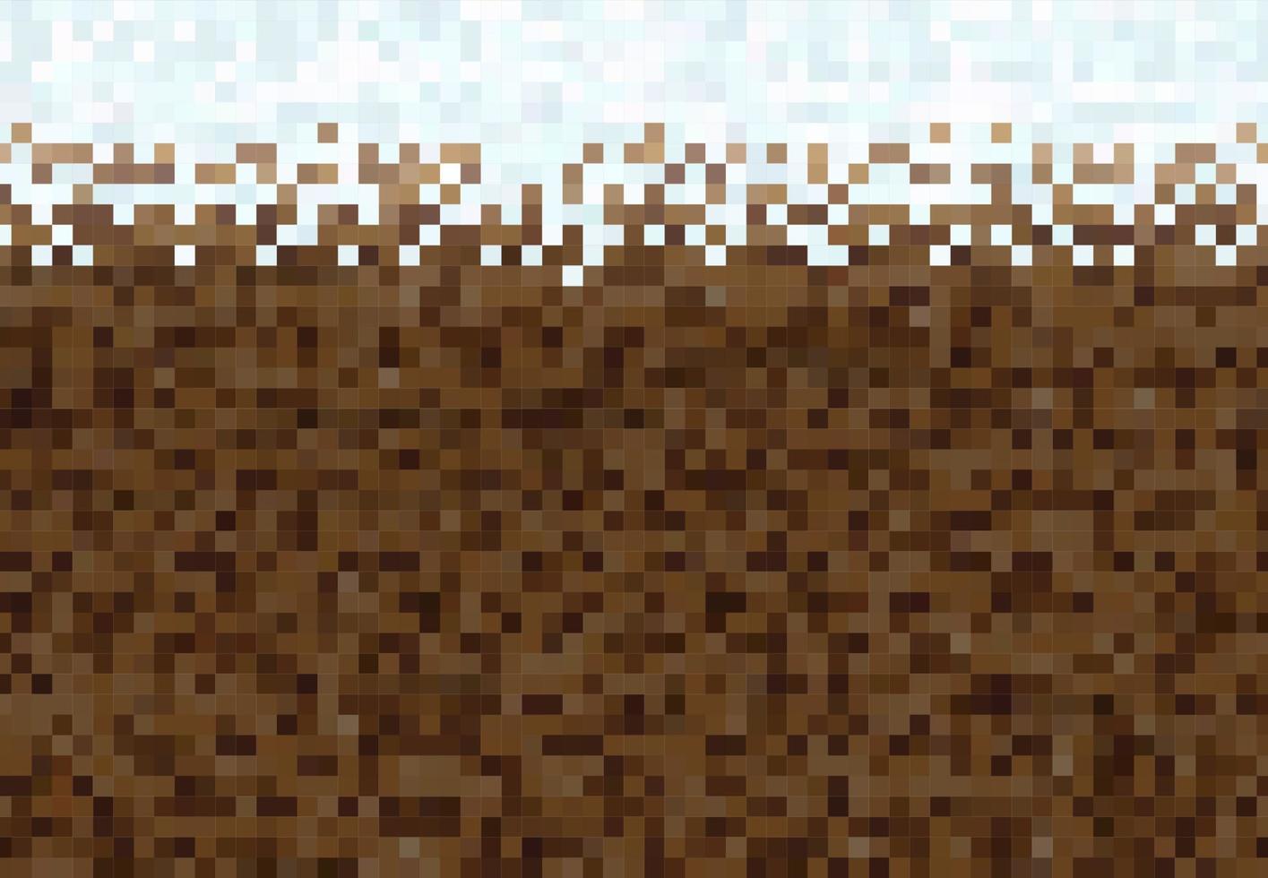 retro spel pixel snö, is jord blockera bakgrund vektor