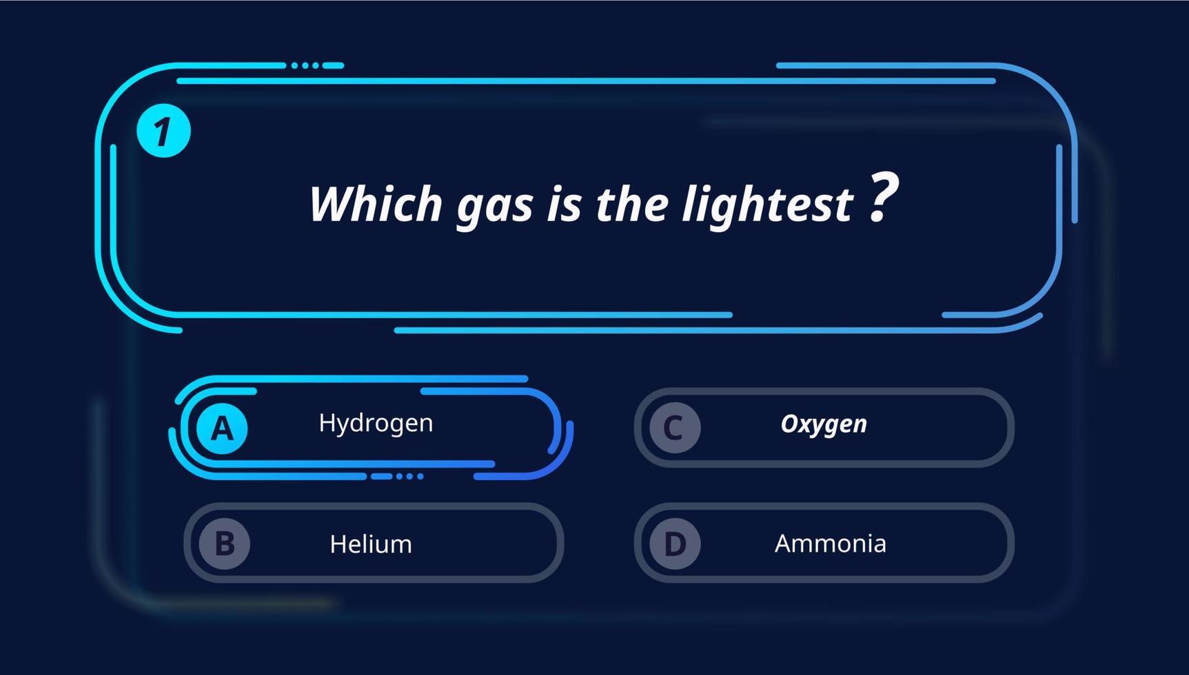 quizfragen und neonvorlage zur testmenüauswahl vektor