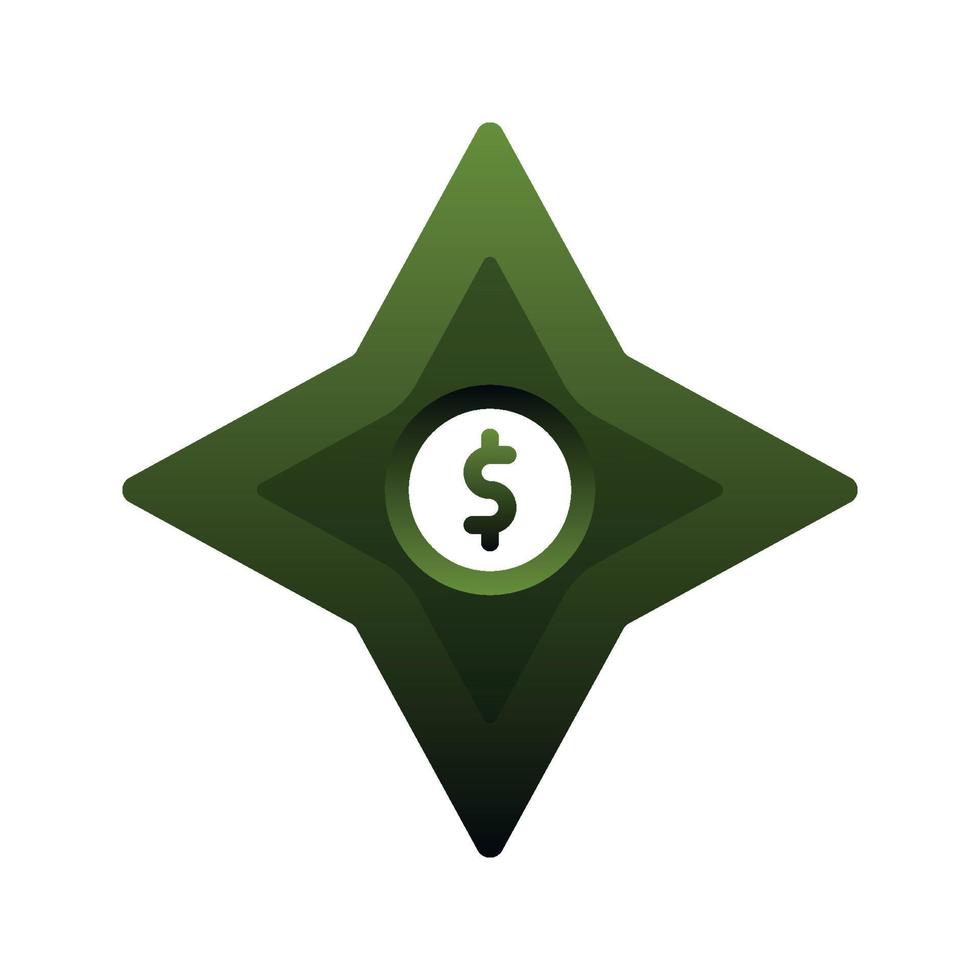 Dollar-Shuriken-Logo-Gradienten-Design-Vorlage-Symbol-Element vektor