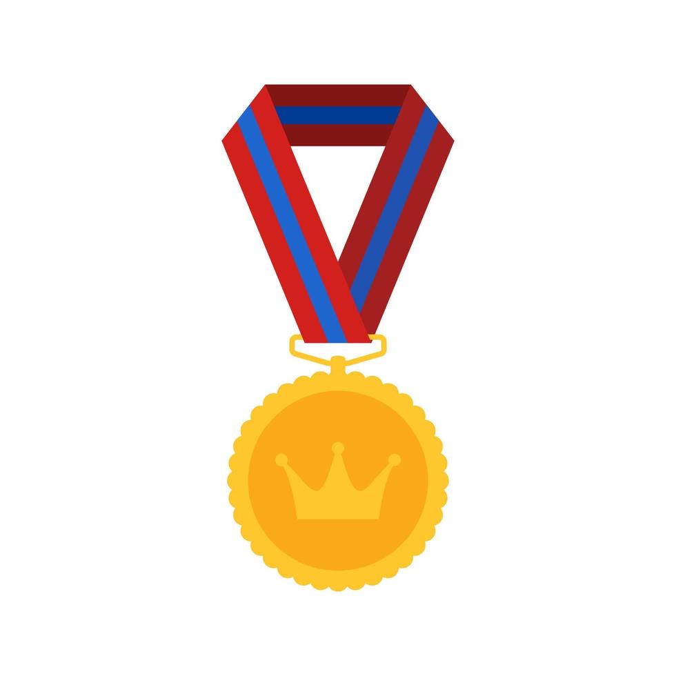 guld medalj med band. vektor illustration