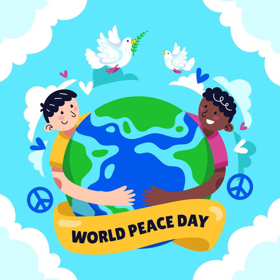 värld fred dag begrepp vektor