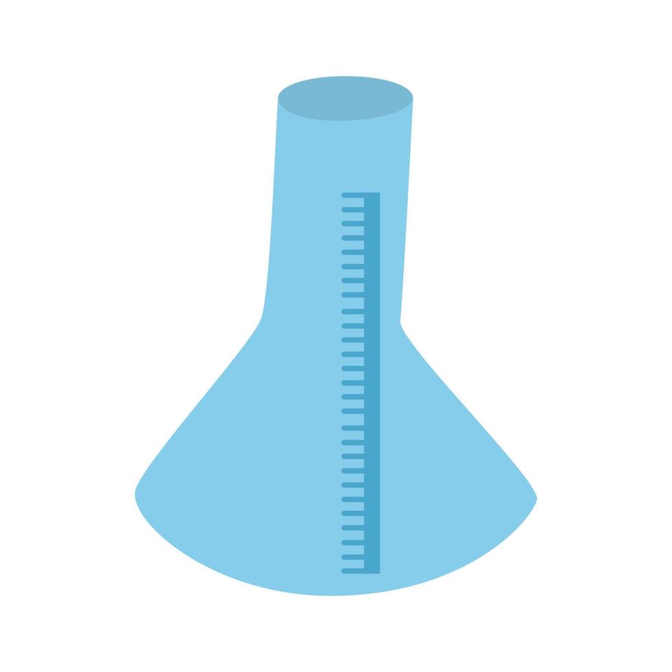 laboratorium medicinsk flaska platt ikon kemi vektor illustration på en vit bakgrund.