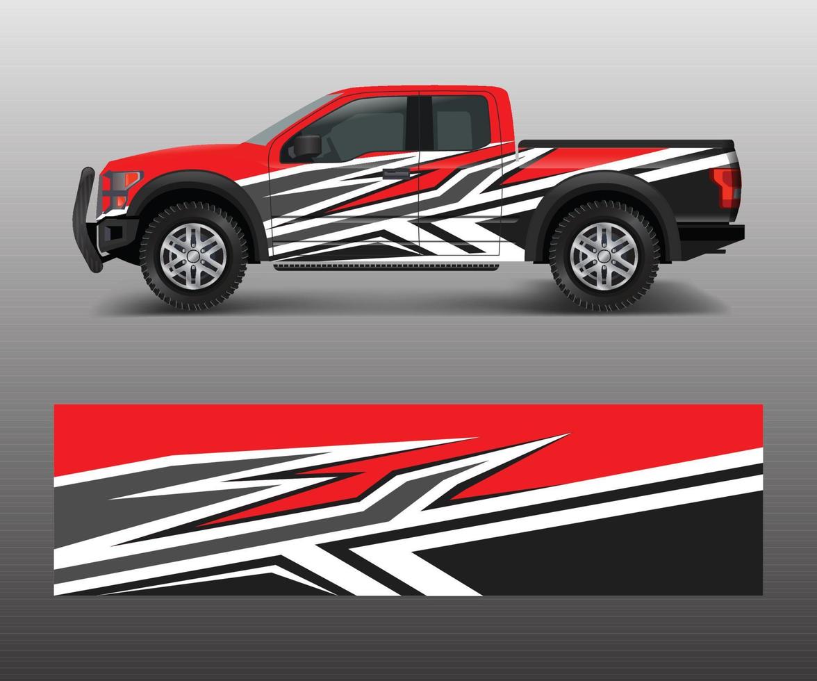 tävlings grafisk bakgrund vektor för lastbil, plocka upp och fordon varumärke. vinyl och slå in design vektor
