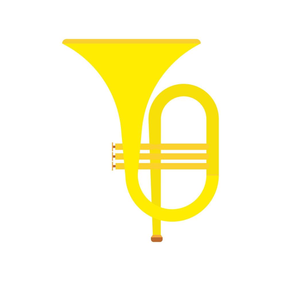 horn instrument vektor ikon musikalisk klassisk orkester. mässing band tecknad serie akustisk gyllene tuba. fanfar Utrustning bas