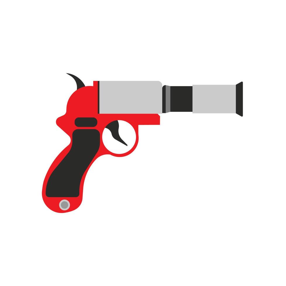 Leuchtpistole Pistolensignal SOS-Vektorsymbol Warnung. notfeuer schießt zielrauch isoliert. Oranger 911-Werfer vektor