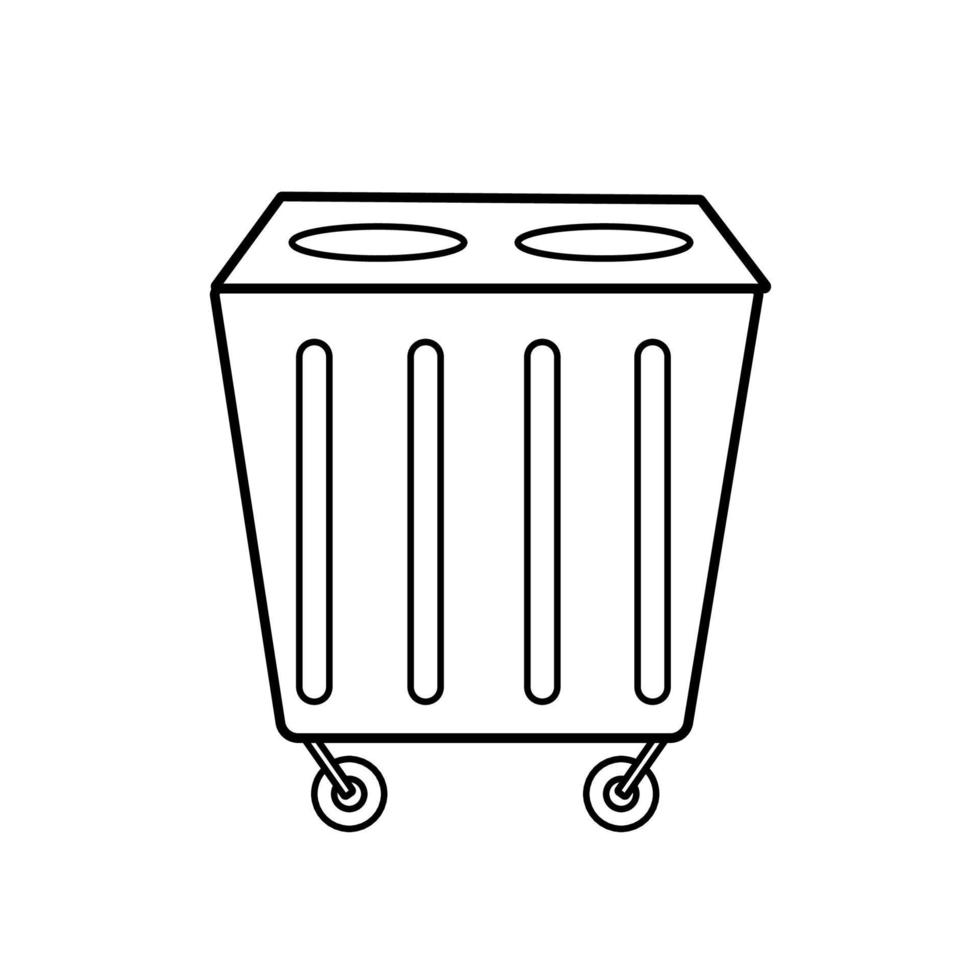 Mülleimer und Container, Vektorgrafiken Müllsortierbehälter. Prinzipskizze, isoliert auf weiß. vektor