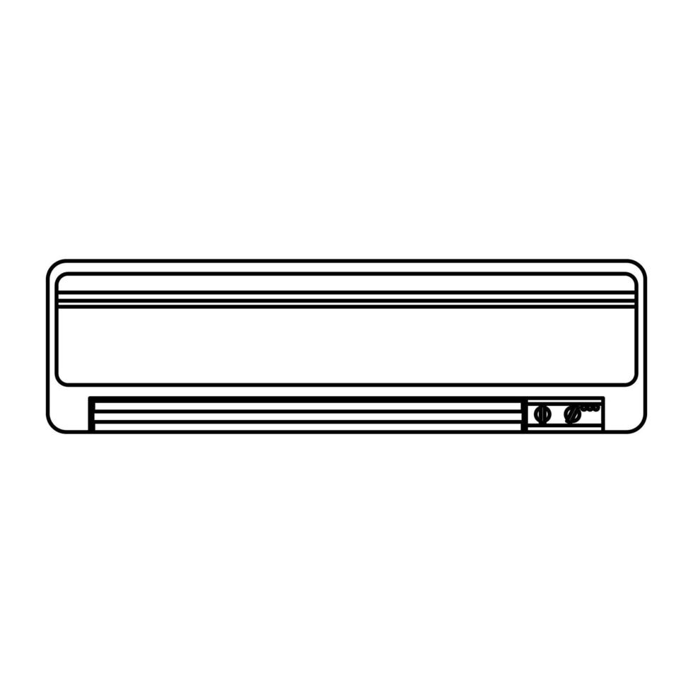 Umriss des Klimavektorsymbols der Klimaanlage. symbol temperatur abbildung kühlung isoliert weiß und konditionierung haus zeichen linie dünn vektor