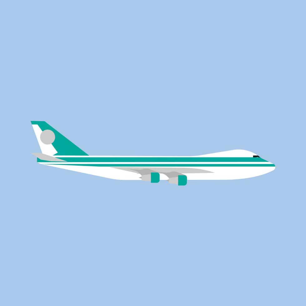 Flugzeugtransoptation moderner Reisefahrzeug-Seitenansichtsvektor. Air Business Jet flaches Symbol vektor