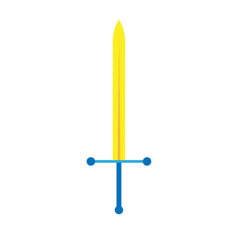 spel svärd isolerade vintage emblem vektor ikon. sagokraft kungligt vapen