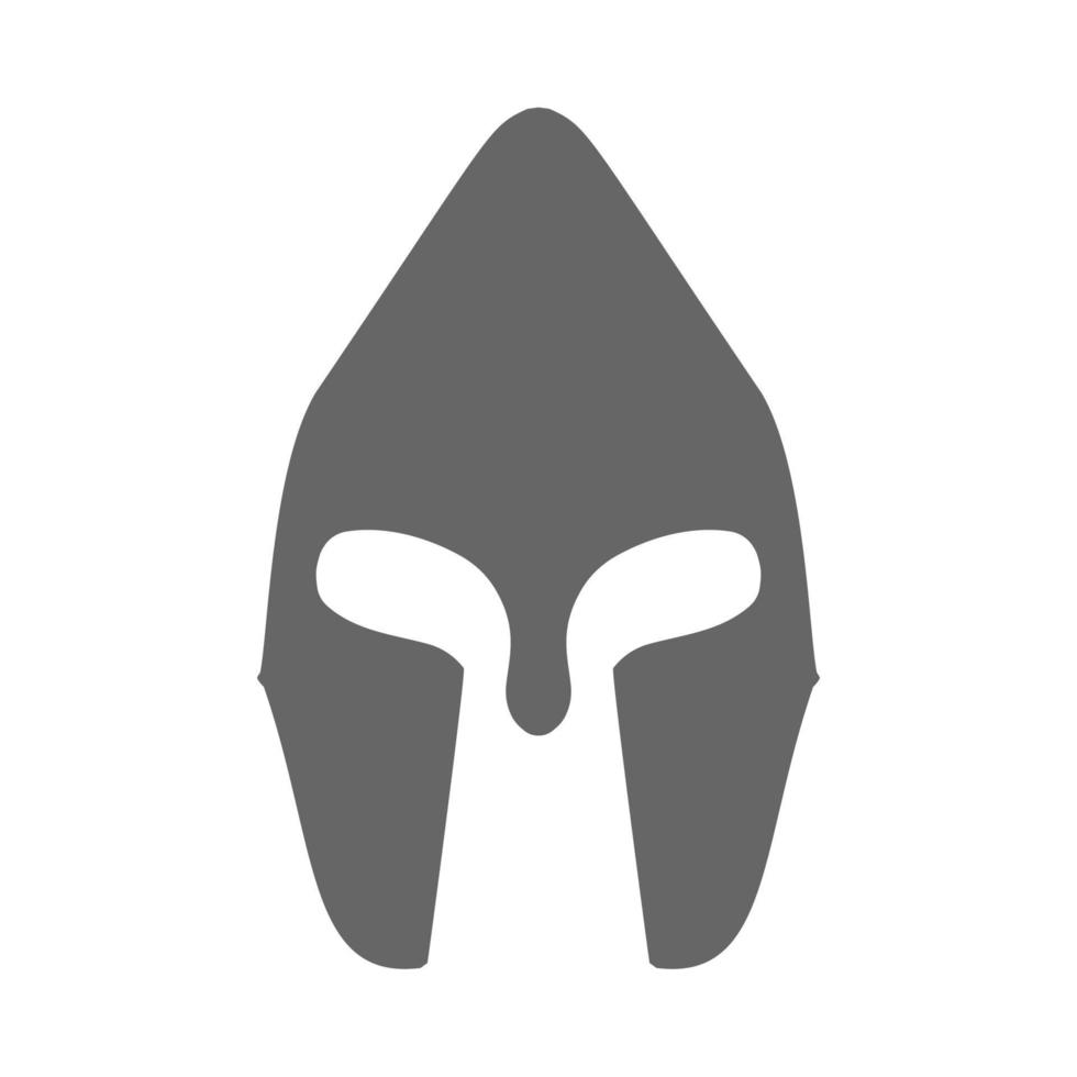 Militärhelm Krieger Rüstung Symbol schwarzes Schild Ausrüstung. Geschichte Stahl Metall Gesichtsmaske Munition Vektorsymbol vektor