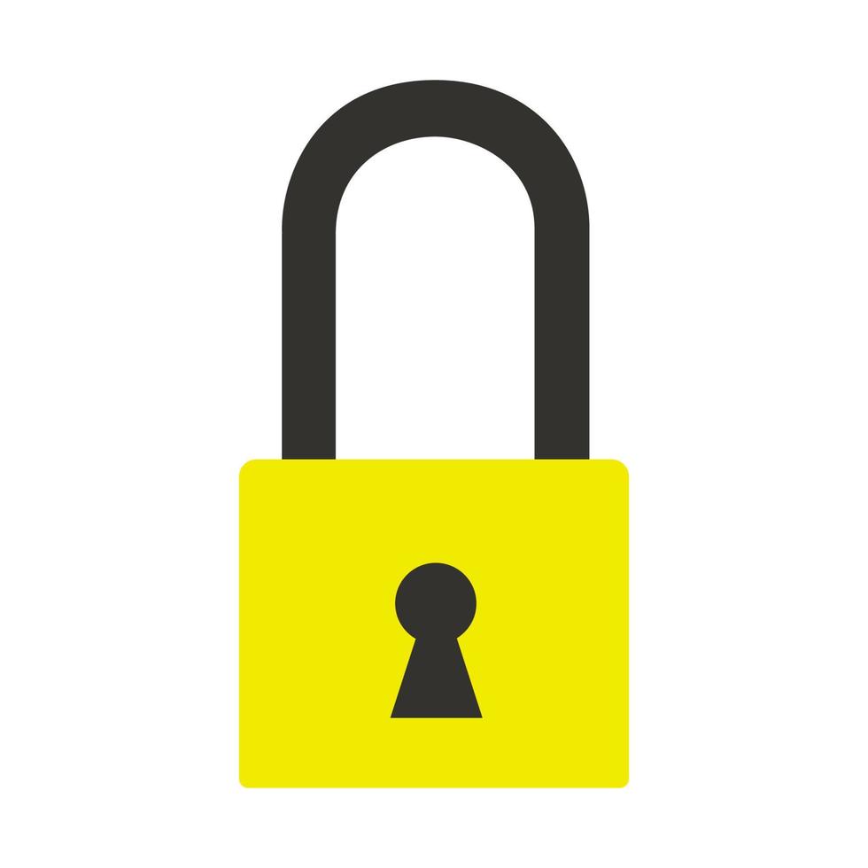låsa säkerhet ikon vektor symbol. skydd Integritet nyckel hänglås med nyckelhål låsa säkerhet isolerat vit. säkra form stängd element skåp silhuett tillgång. enkel bevakning systemet säkerhet symbol