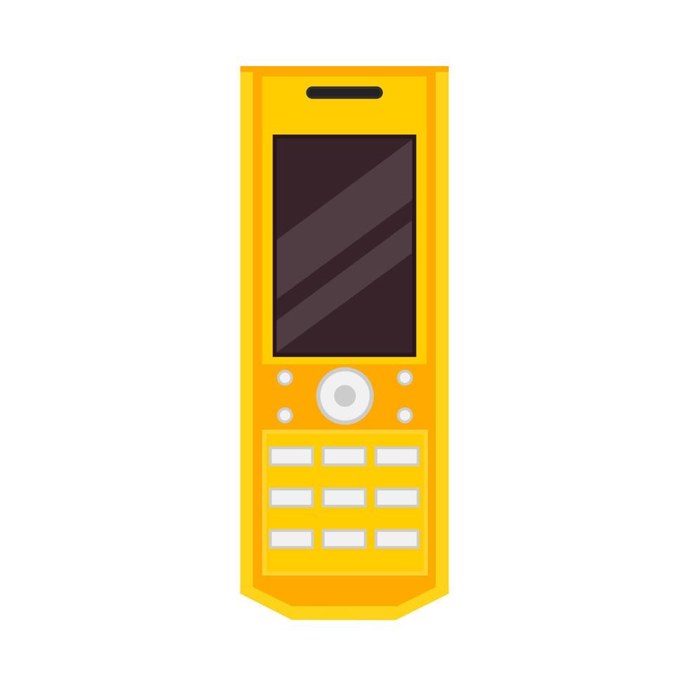 Goldenes Telefon-Vektor-Icon-Business-Konzept-Design. Vorderansicht des Symbols für mobile Gadget-Geräte. metallische Luxusausstattung vektor