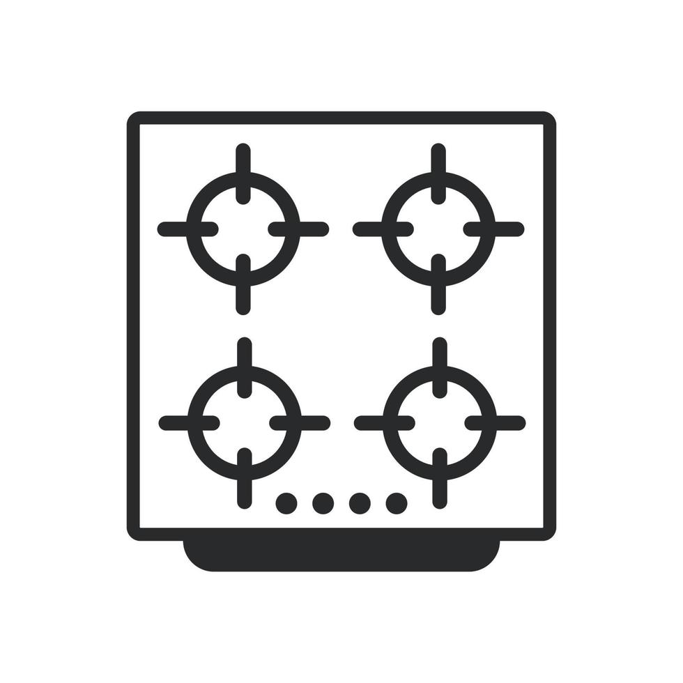 küche herd mit backofen kochgerät objekt home. isolierte Ausrüstung Küche Herd Lebensmittel Vektorsymbol Elektrotechnik Haushalt. haushaltsofen gerät innen symbol maschinenkarikaturikone vektor