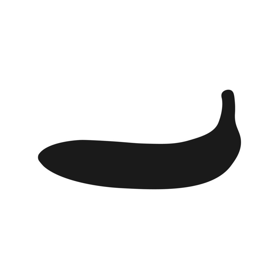 banane essen vektor symbol illustration obst fest schwarz. Bio-Vitamin-Symbol für vegetarische und süße tropische Natur isoliert weiß