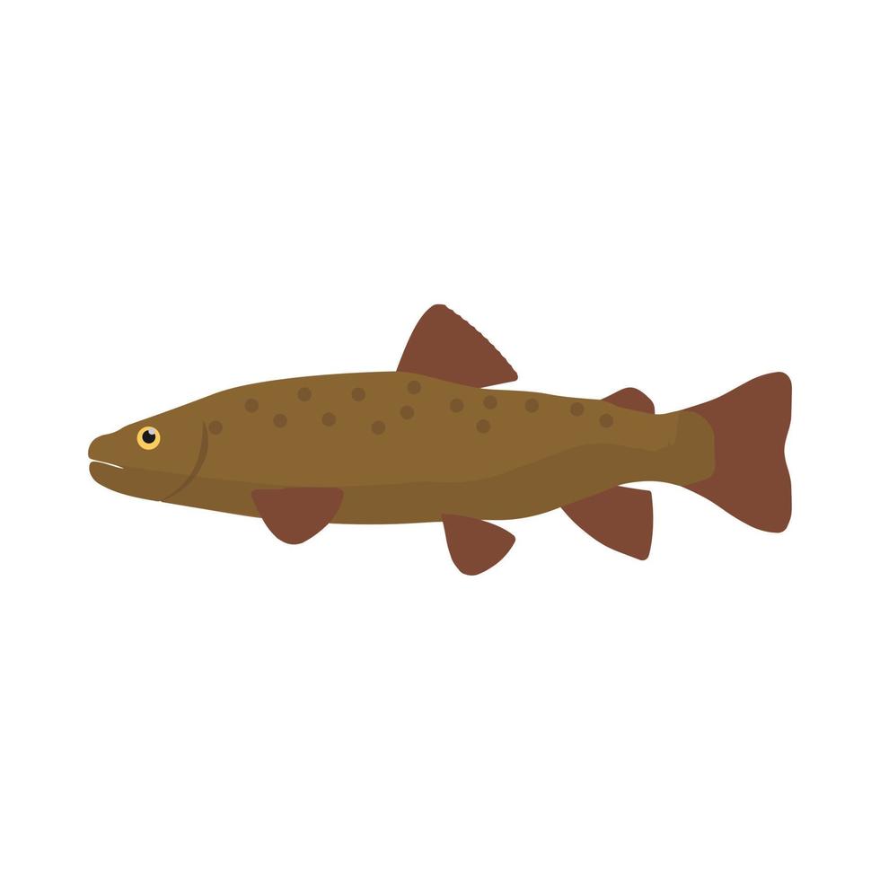 Forelle Fisch Seitenansicht Vektor Icon Illustration. tierfutter meer tierwelt natur. Ozeanbarsch-Cartoon-Symbolkunst