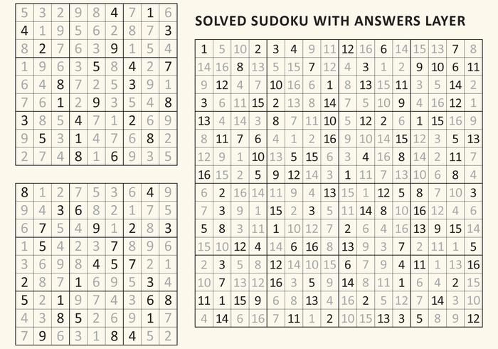 Gelöstes Sudoku vektor