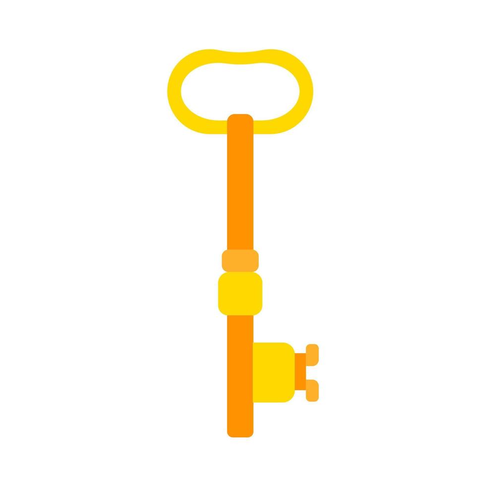 Schlüsselsymbol für goldene Vektorsicherheit. Schutz sichere Hausform Nahaufnahme isoliert. einfaches Vintage-Flachsymbol vektor