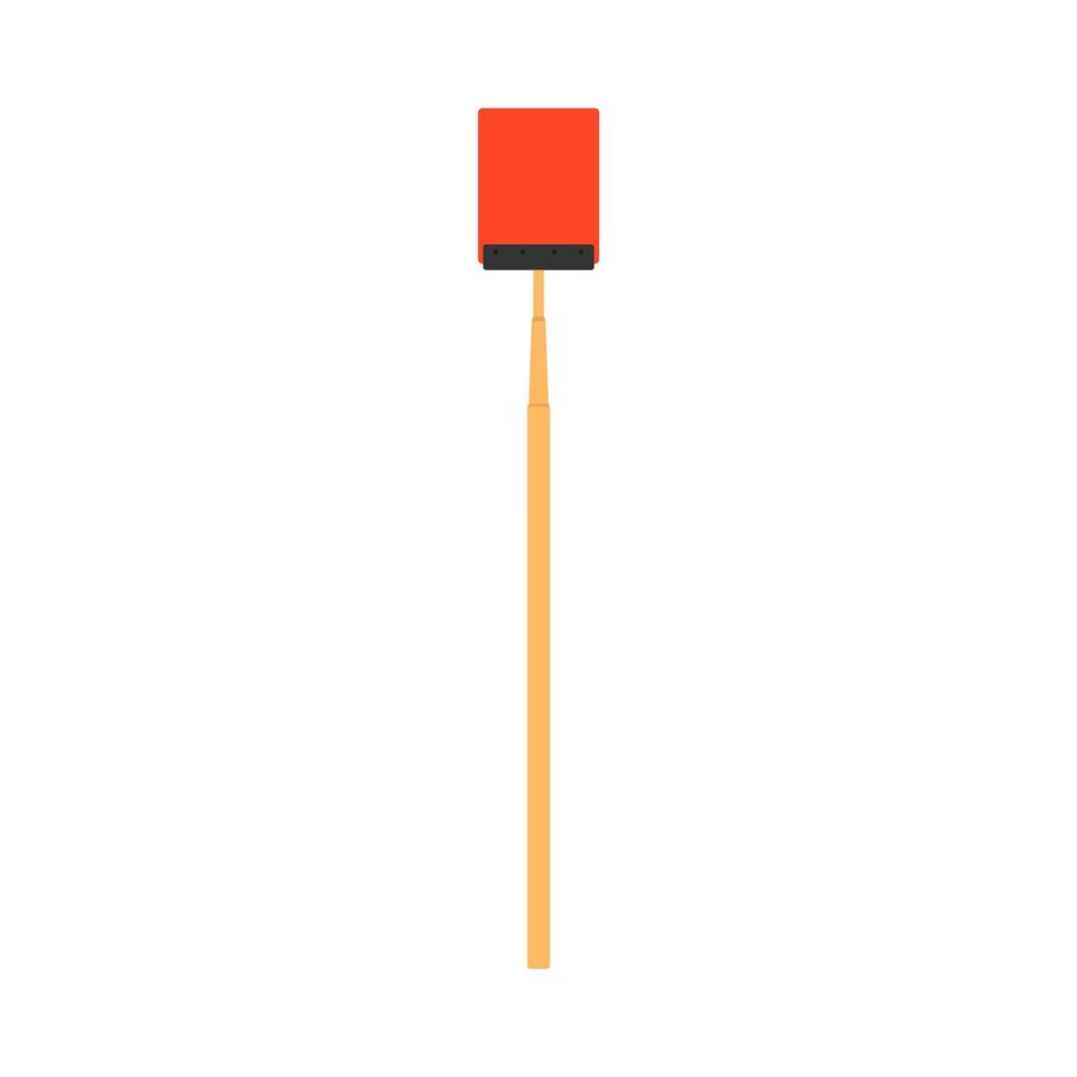 flyga swatter röd vektor kontrollera skadedjur mygga vektor ikon. plast hantera Utrustning verktyg skydd isolerat vit
