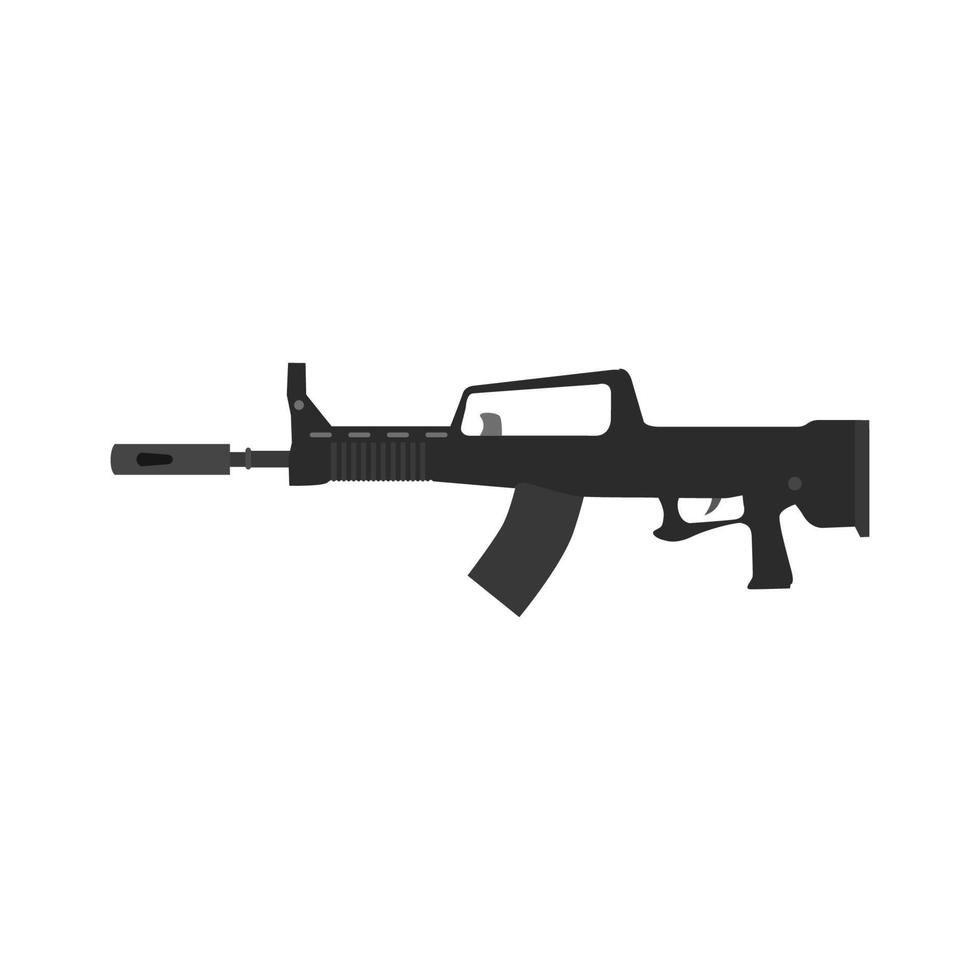 Waffe Gewehr Pistole Vektor Militärarmee Pistole Illustration. Kriegsgewehr Schusswaffe schwarz Jagd Scharfschütze Konflikt Symbol Kampf auslösen. polizei munition angriff symbol clipart power. Cartoon-Gewaltwaffe