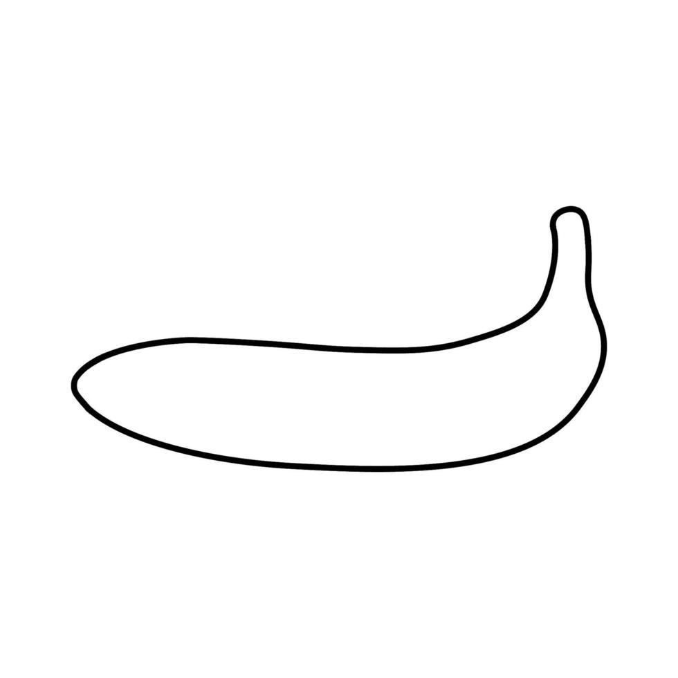 banan mat vektor ikon illustration frukt översikt. organisk vitamin symbol för vegetarian och ljuv tropisk natur isolerat vit linje tunn