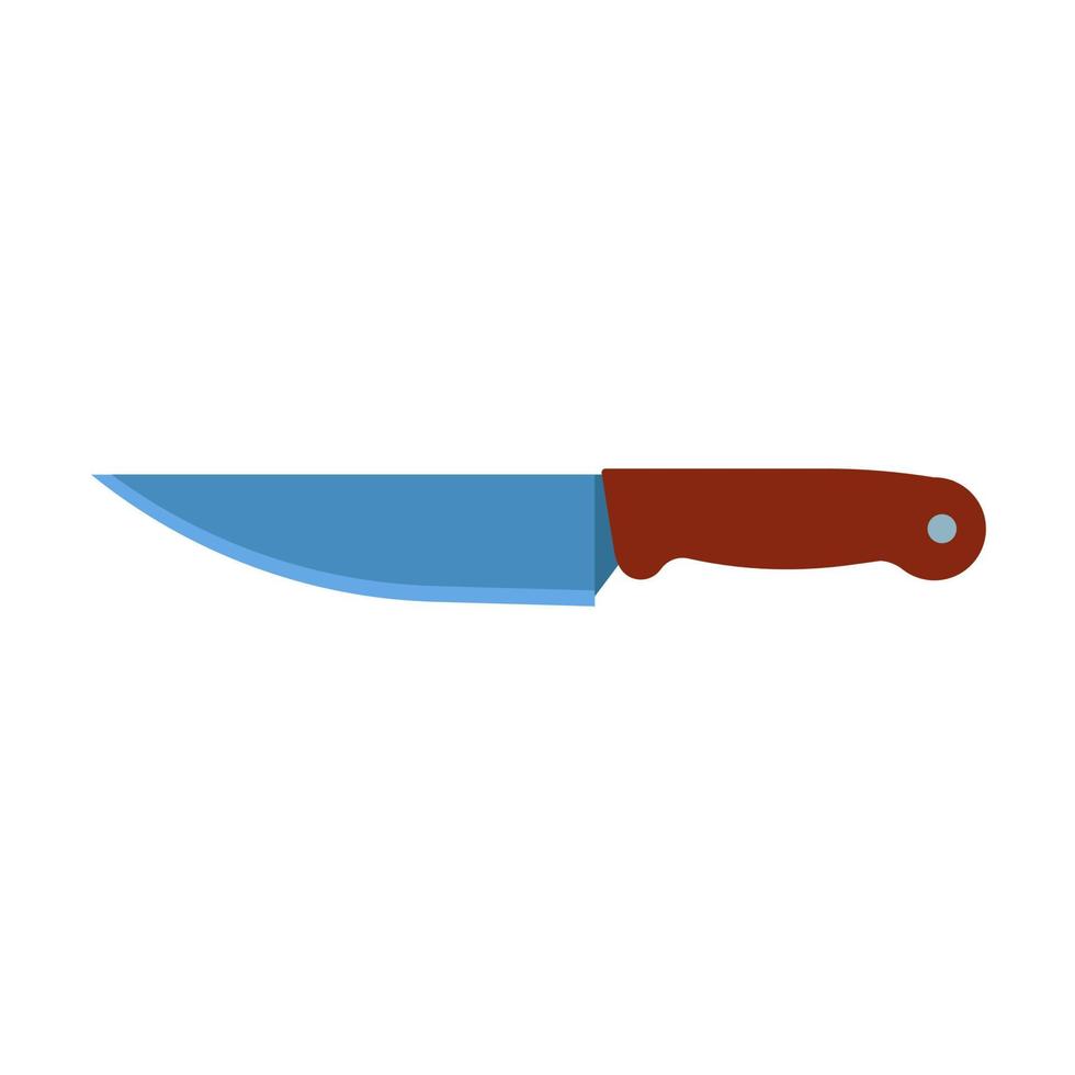 Messer Vektor Kochgeräte flaches Symbol. abendessen küche isoliert besteck restaurant klinge. Geschirrspülutensilien mit Lebensmittelgriff