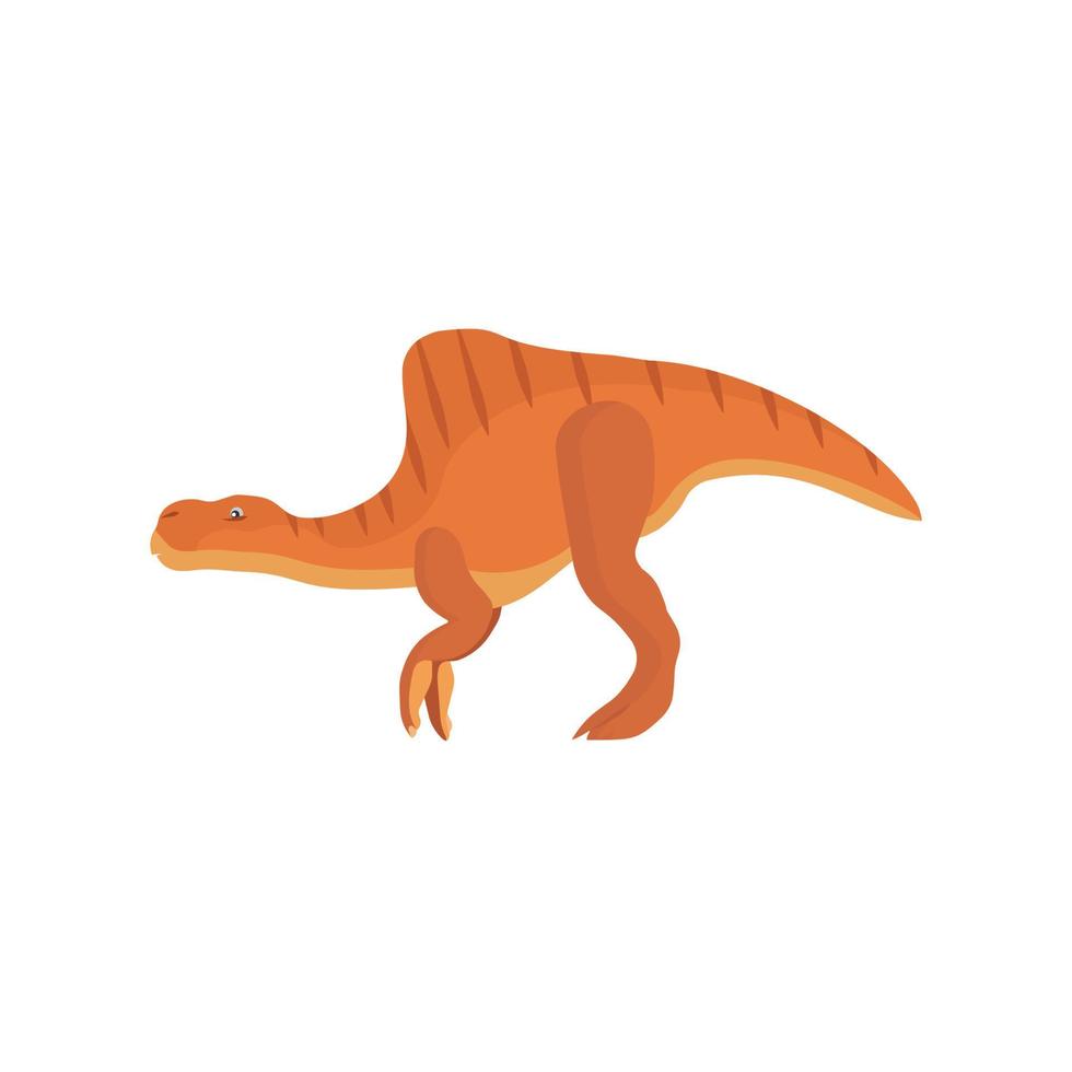 Dinosaurier Seitenansicht Vektor flach Symbol. Reptil wilde Eidechse Fantasy Symbol Cartoon. prähistorischer charakter-grafikstil des dino-tiers