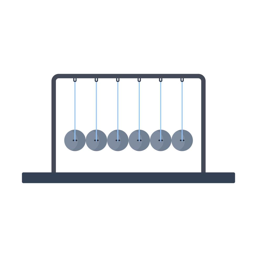 Newton vagga boll balans vektor ikon. pendel rörelse fysik sfär verkan allvar. platt utbildning piktogram